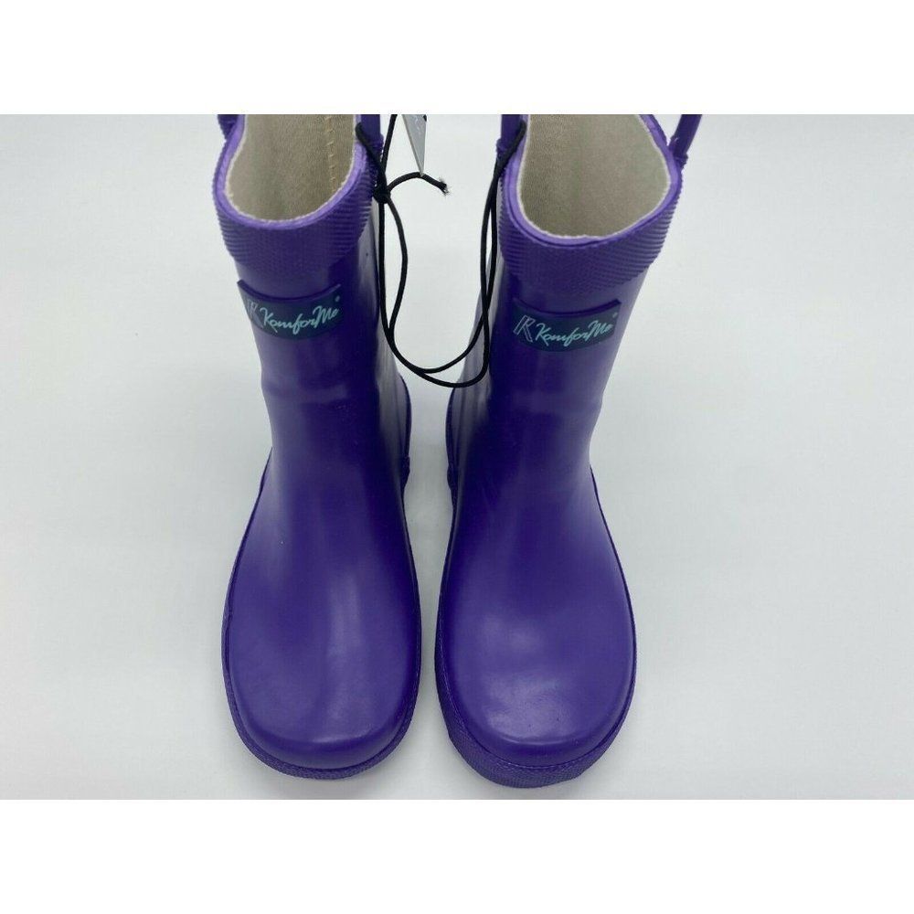 Komforme Kids Winter Rain Boots Waterproof Handles Size 11 Purple